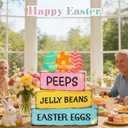 2 x 4 Pcs Easter Wooden Tiered Tray Decor, Easter Eggs Decorations Gifts for Home, Spring Table Centerpiece for Party Kitchen Holy Week Farmhouse (Pink)
