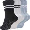 KAKAVENTE Pilates Socks with Grips for Women,Grippy Yoga Socks,Non Slip Ballet Barre Dance Gym Socks