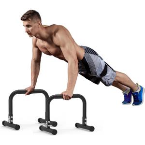 RELIFE REBUILD YOUR LIFE Dip Station Functional Heavy Duty Dip Stands Fitness Workout Dip bar Station Stabilizer Parallette Push Up Stand (Black-03)