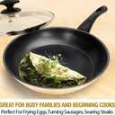 HOMICHEF Nonstick Frying Pan Set of 2 (9.5 & 11 Inch) with Glass Lids - Skillet & Omelet Pan Cookware Set, Nickel Free Stainless Steel, Induction Compatible