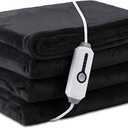LaffyLo Electric Heated Blanket Full Size 72"×84", Breathable & Luxurious Flannel, Soft Warm Gift with Over-Heat Protection, 4 Heating Levels & 10 H Auto Shut Off, Machine Washable, Dark Grey