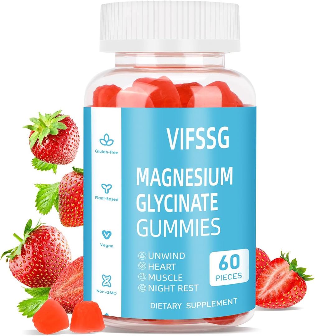 Magnesium Glycinate Gummies 400mg for Man and Women, Sugar Free with Magnesium Advanced Complex - Magnesium Supplement Chewable Gummies for Women & Men Vegan, Organic Gummies 60 Count