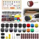 279PCS 1Inch Sanding Discs and Drum for Dremel Tool Accessories,60-10000 Grit Hook and Loop Sandpaper for Polishing Kit,Sanding Bits kit for Resin/Rock/Making Jewelry Polishing