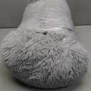 Calming Donut Dog Bed – Faux Fur Anti-Anxiety Pet Bed with Removable Washable Cover & Water-Resistant Liner – Plush Fluffy Round Nest, Non-Slip Bottom for Dogs & Cats – Small, Grey