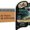 Sheba Perfect Portions Kitten Wet Cat Food Pate Chicken Entree, 2.6 oz. Twin-Pack Trays (24 Count, 48 Servings) BB 05/18/2027