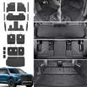 Floor Mats Set for 2024 2025 2026 Chevy Traverse & 2025 2026 Buick Enclave 7 Seats Captain Chairs, TPE All Weather Cargo Liner Trunk Mat Door Sill Guards Car Accessories