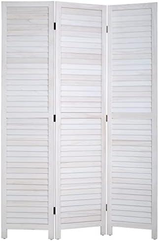 3 Panel Room Divider Privacy Screen 5.57 Ft Tall Privacy Wall Divider 66.9" x 15.7" Each Panel Folding Wood Screen for Home Office Bedroom Restaurant