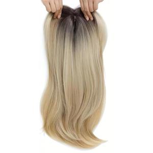 Clip in Bangs 18 In Natural Ombre Brown Blonde Curved Clip Bangs Breathable Realistic Lightweight Daily Wear Fringe Human Hair Toppers for Women..