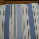 Arden Outdoor Midback Chair Cushion, 18 x 16.5, Rain-Proof, Fade Resistant French Blue Linen Stripe