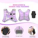 Fragraim Weighted Vest for Women Men - 8lb/10lb/12lb/16lb/22lb/25lb/30lb Weight Vest with Reflective Stripe, Detachable Phone Pouch, Ideal for Walking, Strength Training, Running, Workout, Cardio (Purple)