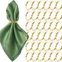200 Pcs Gold Napkin Rings Bulk, Exquisite Round Napkin Ring Buckles, Suitable for Family Dinners, Weddings, Holiday Parties