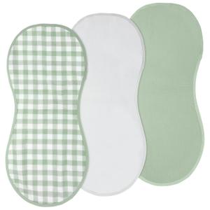 Hahafelt 3 Pcs Changing Pad Liners Fits in Peanut Shape Changing Pad Waterproof Diaper Mats Organic Cotton Peanut Mats are Warm on a Baby's Back, Washable Reusable(Plaid Style,Green)