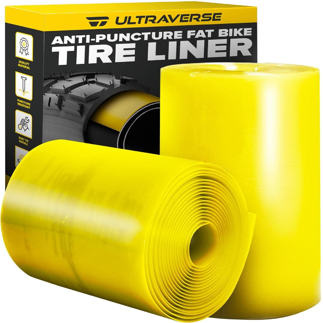 Ultraverse Fat Tire Liners Tube Protection Against Flats, 20, 24 and 26 inch x 4.0 tire Size, Durable Extruded Plastic Shield for Puncture Free Bike Rides  2 Pack