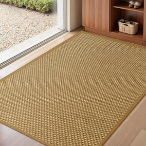 LEKEEPGO Door Mat Indoor Entrance, Indoor Door Mat, 32"x47", Light Brown, 2'8" X 3'11"