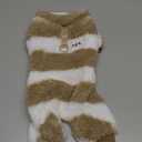 Dog Sweater Clothes Fleece Woolen Winter Warm Sweat Shirt 4 Legs Jumpsuit Pajamas Rainbow Stripe Sweater for Small Dog Medium Cat Khaki L (Large (Back length: 10.6 Inches))