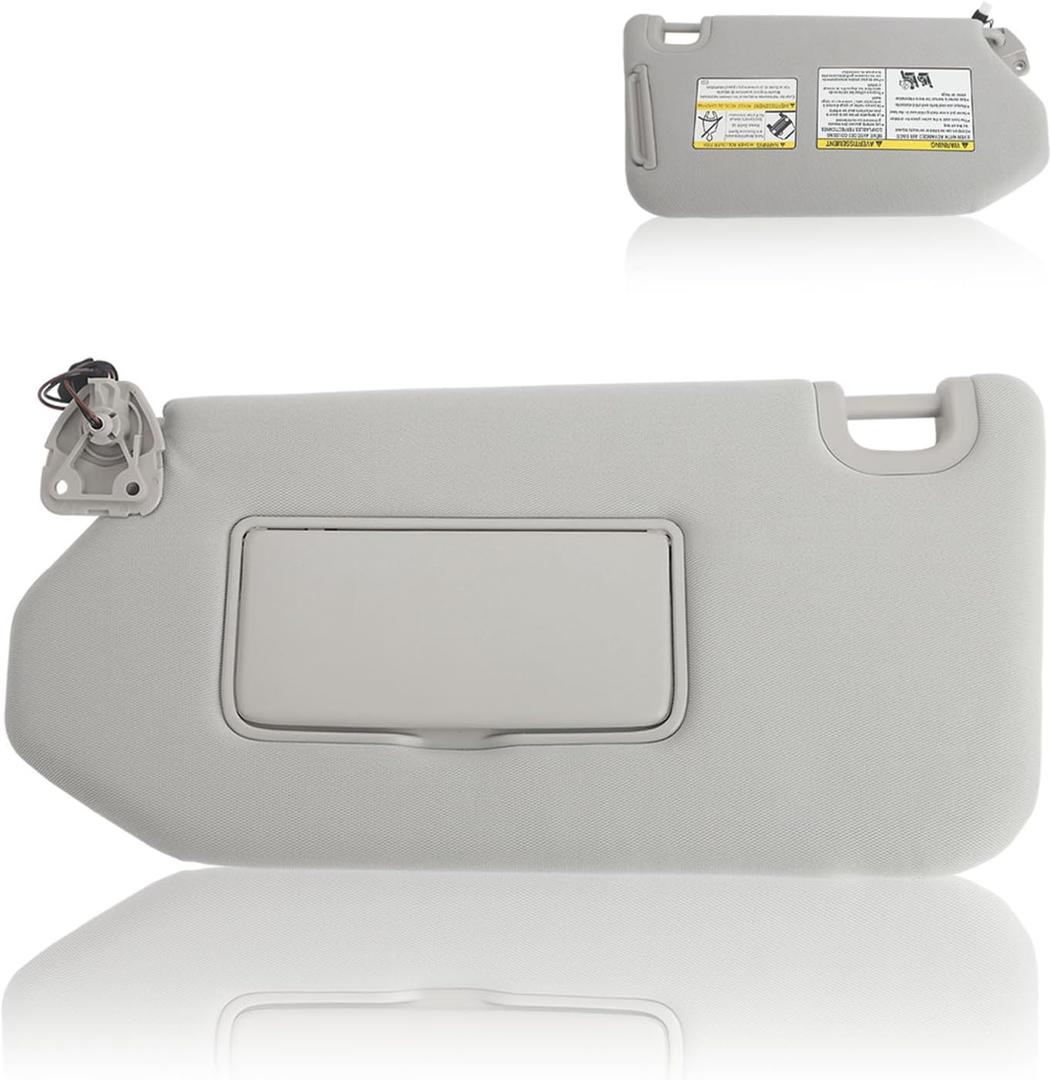 ZONFANT Grey Left Driver Side Sun Visor with Lamp and Mirror Without Sunroof Compatible with Infiniti Nissan Vehicle 2014-2017 QX60 JX35, 2013-2018 Pathfinder, Replace#96401-9PB0A