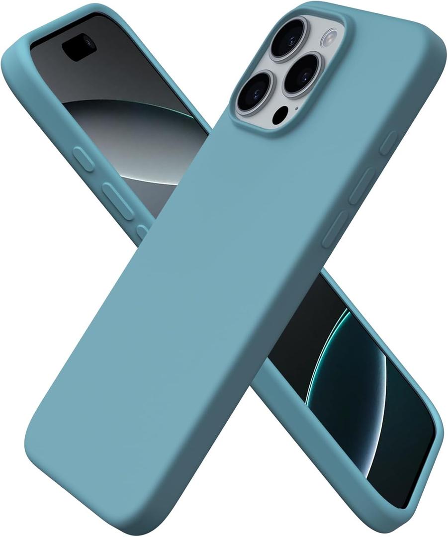 ORNARTO Compatible with iPhone 16 Pro Max Case 6.9", Slim Liquid Silicone 3 Layers Soft Gel Rubber Shockproof Protective Case with Anti-Scratch Microfiber Lining-Cactus