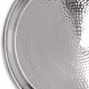 Hammered Stainless Steel Trays – Round Silver Serving Trays - Metal Serving Tray - 2 Pc - Large Tray 15” Medium Tray 13” - Decorative Platters – by Colleta Home