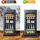 Mini Fridge Silicone Mat,24''x24''x0.5''-Fridge Drip Tray Concave and convex design is leak-Proof and Non-Slip Perfectly Compatible with Washer, Dryer, Wine Cooler, Dishwasher ect (Black)