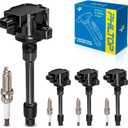 PHILTOP Ignition Coil Pack and Iridium Spark Plugs Fits for Honda 2017-2022 CR-V 1.5T, Honda 2017-2020 2023 Civic 1.5T/2.0T, 4PCS UF781