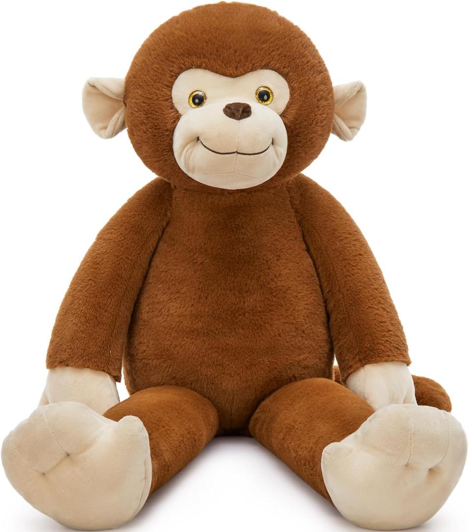 Tezituor 3.2lb Monkey Stuffed Animal Plush Toy, 39.5in Giant Long-Legged Monkey Plushies, Huggable Pillow Birthday Gifts Home Decor for Kids & Adults