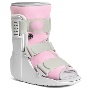 Walking Boot for Broken Foot, Air Cam Walker Boot for Foot Injury Adjustable Fracture Support for Sprained Ankle, Grey Shell with Light Pink Lining for Women Medium