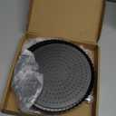 9 Inch Perforated Quiche Pan for Crispy Crust w/Cake Server. Removable Bottom, Non-Stick Coating, Rugged Carbon Steel Dish for Tart Quiche Pie Baking. Gift for Christmas Thanksgiving Party (Perforated 9.5IN*1.2IN)