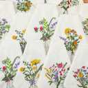 Tioncy 12 Pcs Floral Embroidery Napkins 18" Embroidery Flower Linen Cotton Napkin Bulk for Wedding Tea Cocktail Spring Flower Birthday Party Table Centerpiece Mexican Kitchen Curtain Decor (Linen)