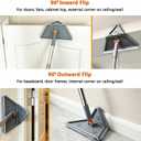 Upgraded Wall Cleaner Mop & Baseboard Cleaning Tool with 98" Long Handle, Duster Mop for Painted Wall, Ceilings, Windows, Floor, 2-in-1 Triangle & Rectangle Head with Squeegee, 10 Washable Pads