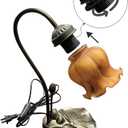 HUIMEIJU Tiffany Pumpkin Flower Blown Glass Accent Table lamp.HMJ6060 (Single-Headed Table lamp)