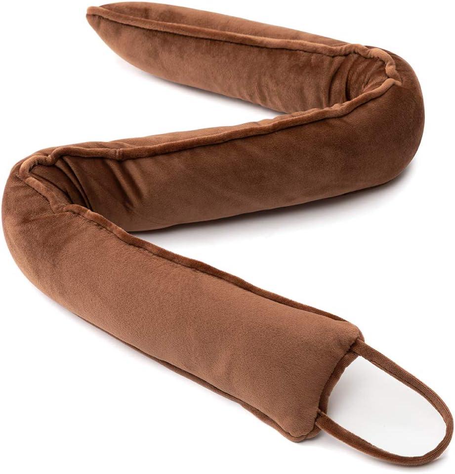 Door Draft Stopper Jumbo Door Snake Noise Sound Air Light Smell Weighted Blocker Door Bottom Wind Insulation Annoying Guard for Outside Patio Exterior or Interior Doors (36 in, Brown)