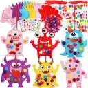 Fancy Land Valentine's Day Craft Kits Foam Valentine Monster Ornament Decoration for Kids Classroom Home Fun Activities 24 Pack