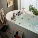 Bathtub Caddy Tray for Luxury Bathroom Bath tub Table Caddy Tray Shelf for Shower with Gold Handles fits All bathtubs