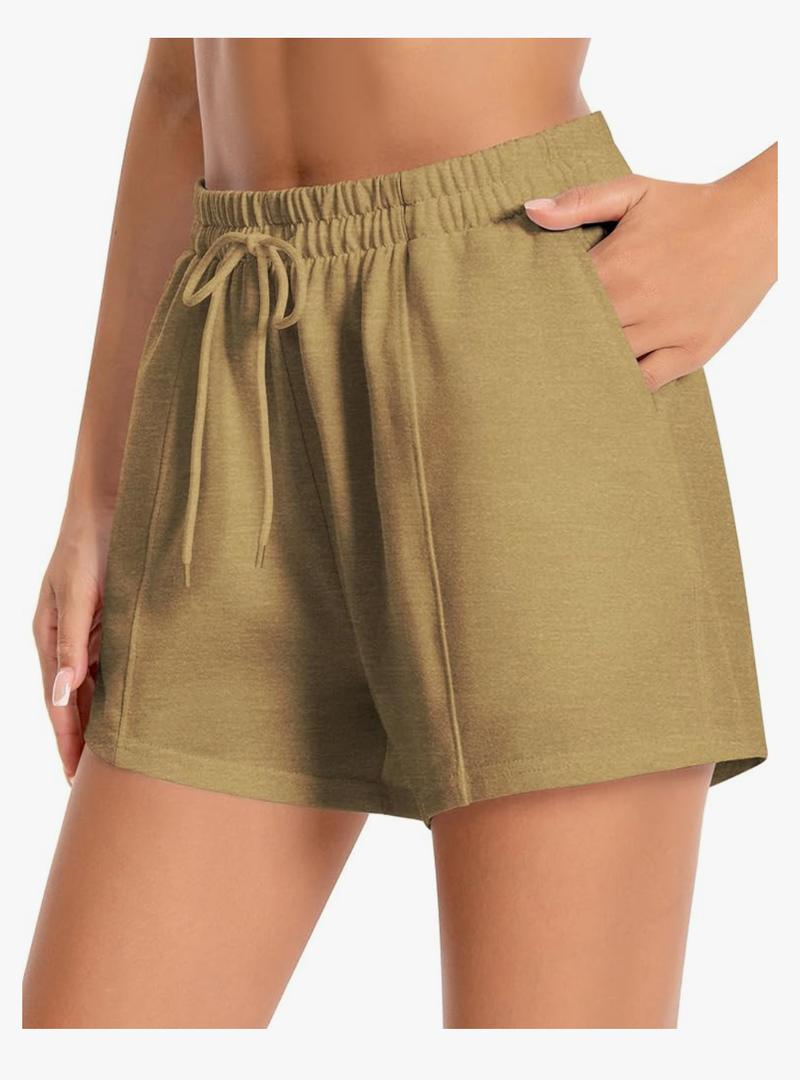 Women's Athletic Shorts with Pockets, 3.7" Sweat Shorts Women, Summer Workout Elastic Running Shorts S