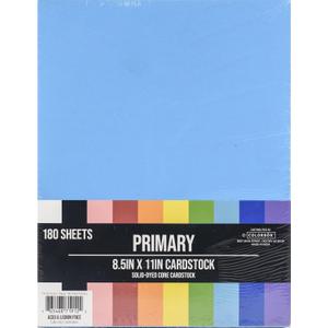 ColorBok Primary Cardstock Pad Mega Paper Pack, 8.5" x 11", 180 Count (71912A)