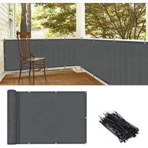 LOVE STORY 3.3'x19.5' Charcoal Balcony Screen Privacy Fence Cover (HDPE) UV Protection Weather-Resistant 3 FT Height Shield for Deck, Patio, Backyard, Outdoor Pool, Porch, Railing