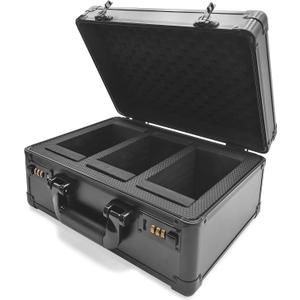 Graded Card Storage Box, 105+ 3 Row Sports Card Case with Portable Handle, Password Lock, No Flake EVA+ Foam, for PSA FGS BGS & SGC
