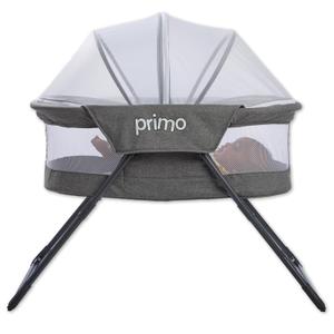Cocoon Deluxe Folding Travel Bassinet (Heather Gray) - Lightweight Baby Bed and Portable Bassinet with Removable Mesh Canopy, Perfect Travel Crib & Bedside for Baby, Includes Carrying Tote Bag