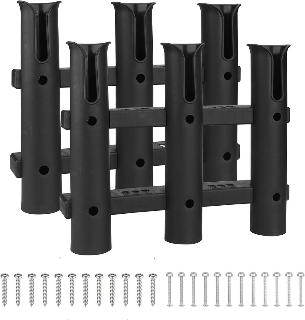 Fishing Rod Holders Boat Rod Holders with Screws Plastic Tube Pole Holders Bracket for Boat Kayak Garage Cooler Trailer Portable