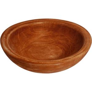 Hand Carved Wooden Decorative Bowl for Home Entryway Decor, Wood Centerpiece Bowl for Coffee Table Decor, Wood Dough Bowl for Farmhouse Decor (Mahogany)