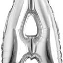 32 inch Letter Balloons Silver Alphabet Number Balloons Foil Mylar Party Wedding Bachelorette Birthday Bridal Shower Graduation Anniversary Celebration Decoration (32 inch A Silver)