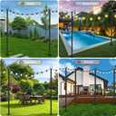 10 Pack 10 FT String Light Poles,Metal with Fork Lights Poles for Outdoor String Light, Rustproof Heavy Duty for Outside Garden,Patio,Wedding,Backyard,Deck,Party
