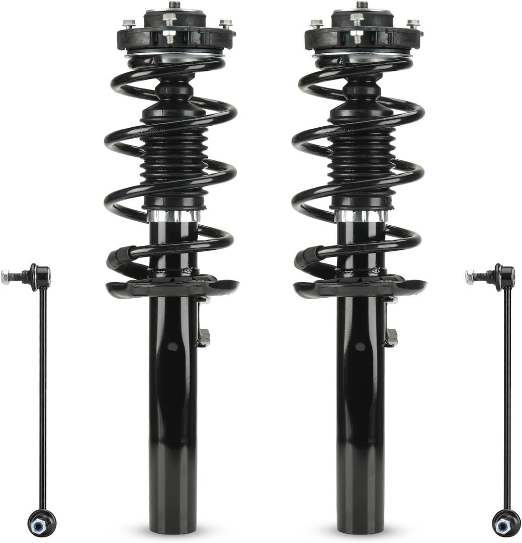 Front Struts w/Coil Spring & Sway Bar Links for 2006-2013 Audi A3/A3 Quattro, for Volkswagen Beetle, Eos, Golf, Jetta, Passat, Rabbit, CC, Strut Shock Absorber Assembly Replace 172311 K80478, 4PCS