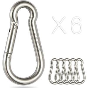 Sprookber Stainless Steel Spring Snap Hook Carabiner - 304 Stainless Steel Clips, Set of 6