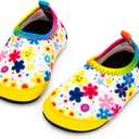 Baby Boys and Girls Swim Water Shoes Barefoot Aqua Socks Non-Slip for Beach Pool Toddler Kids (7-8 Toddler, Colorful Flower)