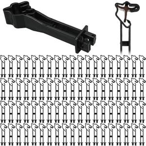 Outus 50 Pcs Reversed Extender Insulator Snap Fit T Post Insulators for Electric Fence Wire for Yard Agricultural Ranchers Farm Fence (Black)