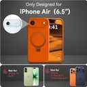 Compatible with iPhone Air Case with Stand, Full Camera Protection Slim Liquid Silicone Phone Case for iPhone 17 Air Compatible with MagSafe Magnetic Ring Kickstand Case 6.5", Cosmic Orange