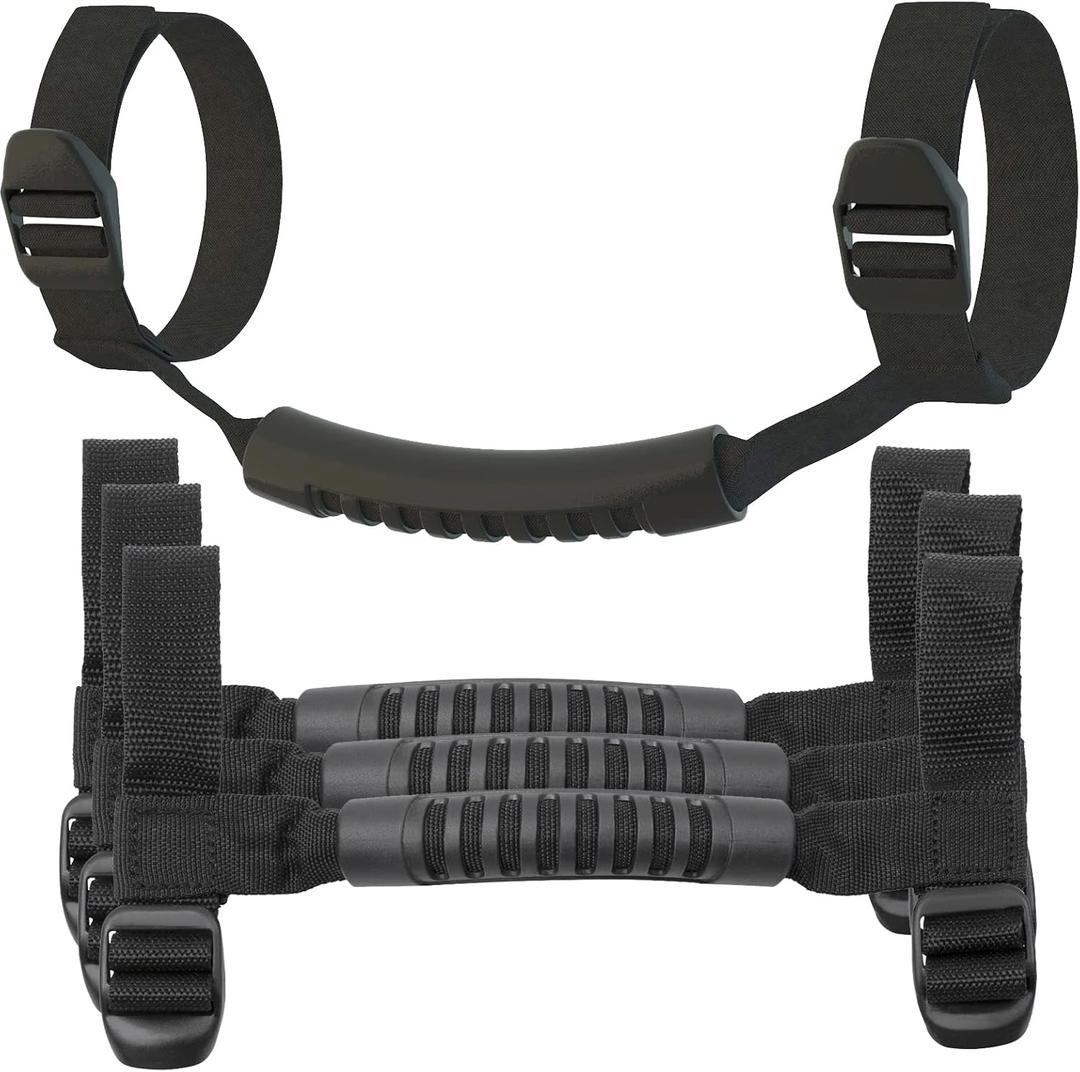 4X Grab Handles for Jeep, Universal Roll Bar Grip Handle Interior Accessories Compatible with Jeep Wrangler 1955-UP & UTV ATV - Black