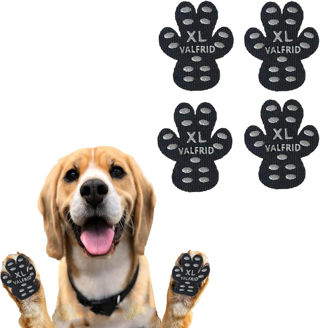 VALFRID Dog Paw Protector Pads,15 Sets-60 Pads Anti-Slip Grips for Hardwood Floors,Best for Hot Pavement,Strong Self-Adhesive Traction Stickers for Senior Dog Essentials Black XL (XL (2.32" x2")) VALFRID Dog Paw Protector Pads,15 Sets-60 Pads Anti-Slip Grips for Hardwood Floors,Best for Hot Pavement,Strong Self-Adhesive Traction Stickers for Senior Dog Essentials Black XL (XL (2.32" x2"))