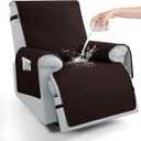 100% Waterproof Recliner Chair Covers 23.6", Non-Slip Recliner Cover for Chair with Pocket Washable Recliner Covers with Elastic Straps Lazy Boy Recliner Covers for Kids Pets-Chocolate